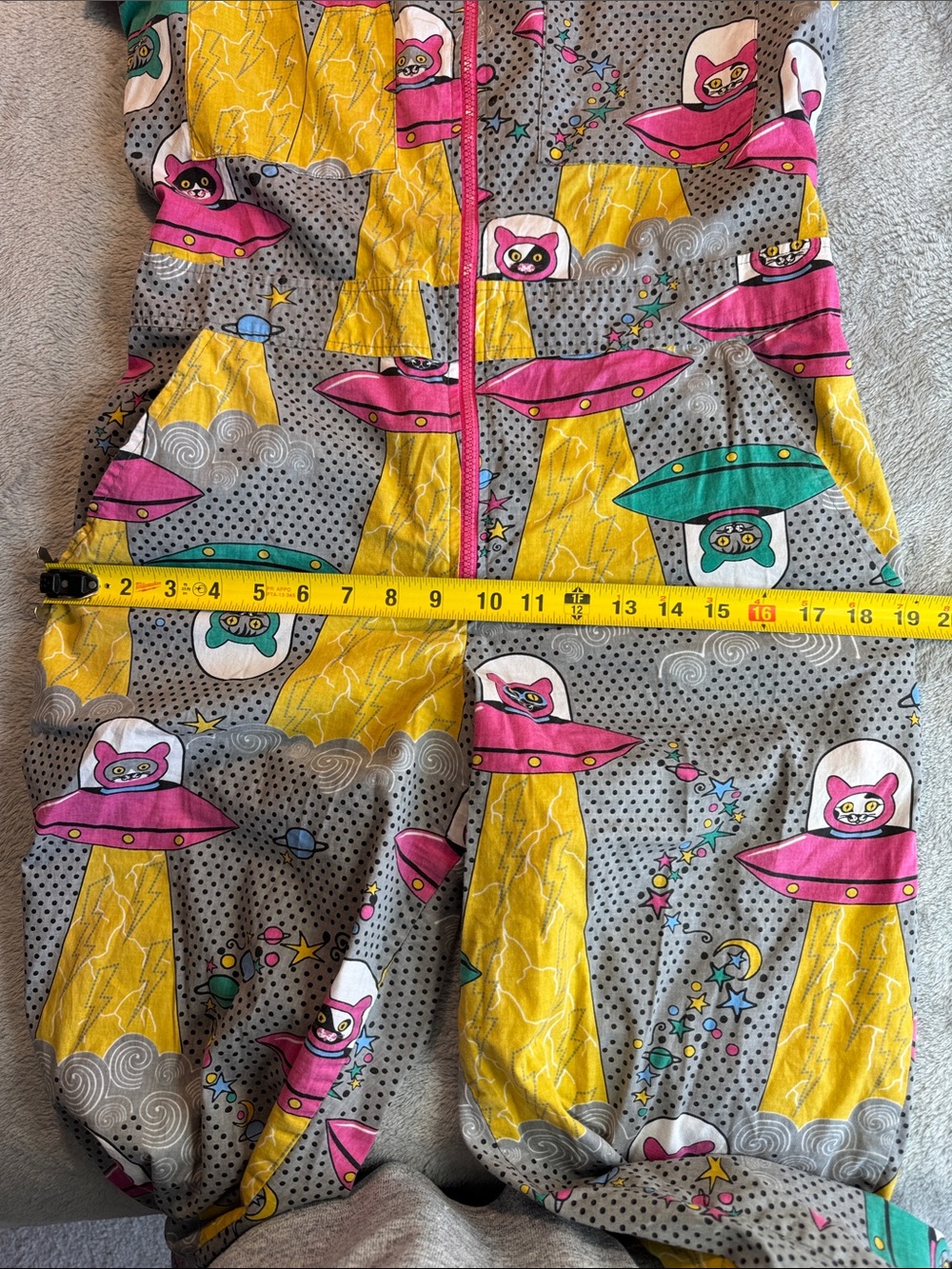 NWOT Blue Platypus Clothing Cats In Space Jumpsuit In Asteroid Field SizeXS - Picture 12 of 14